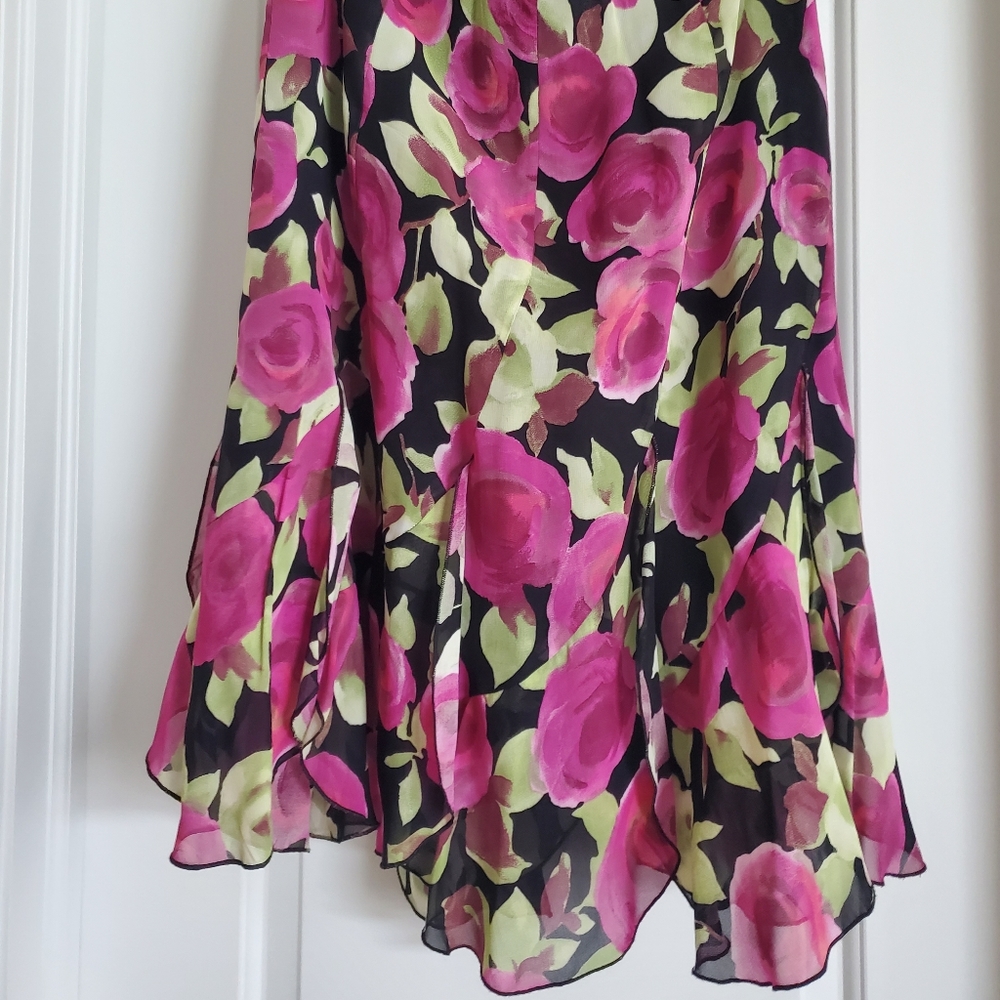 Karen Kane floral printed flounce skirt